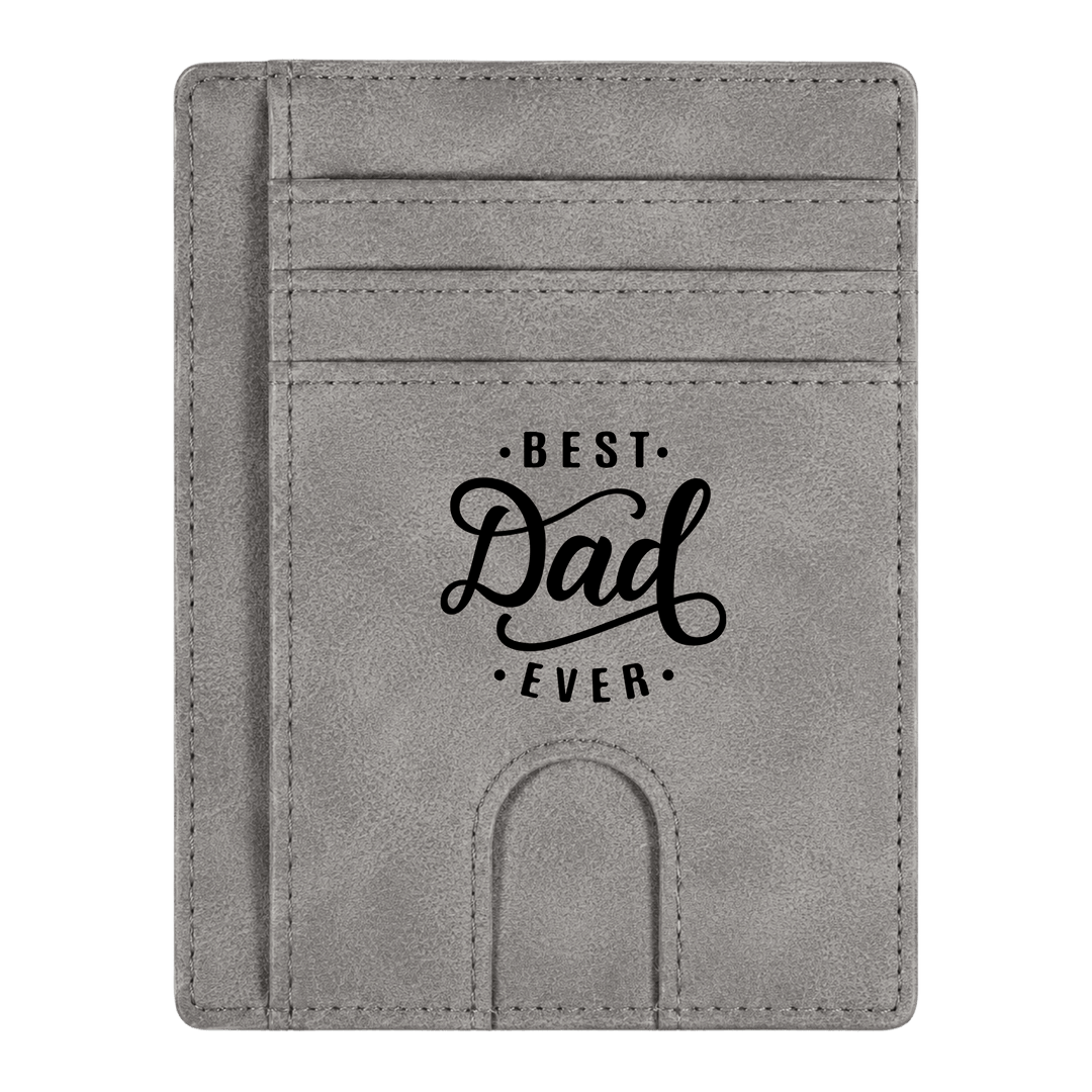 Personalized RFID Minimalist Wallet For Men | Custom Laser Engraved Leatherette Card Holder