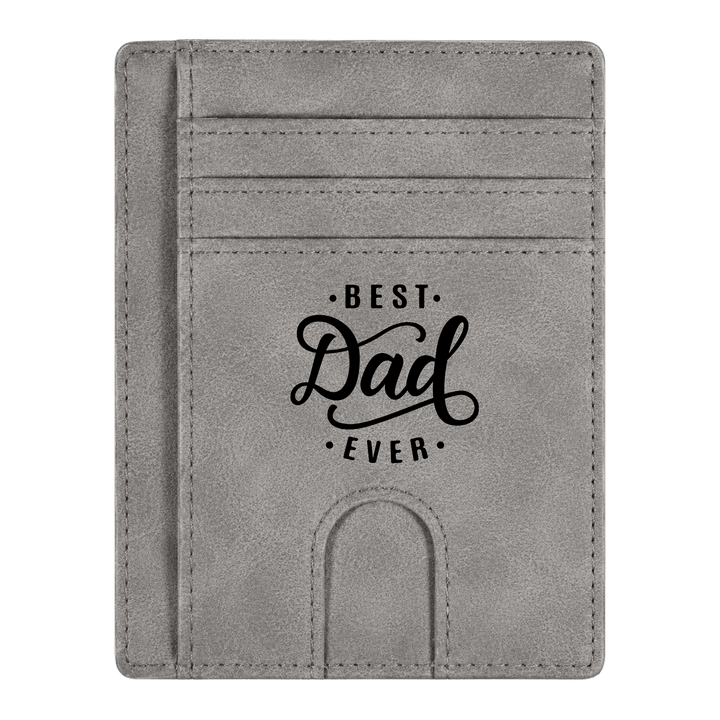 Personalized RFID Minimalist Wallet For Men | Custom Laser Engraved Leatherette Card Holder