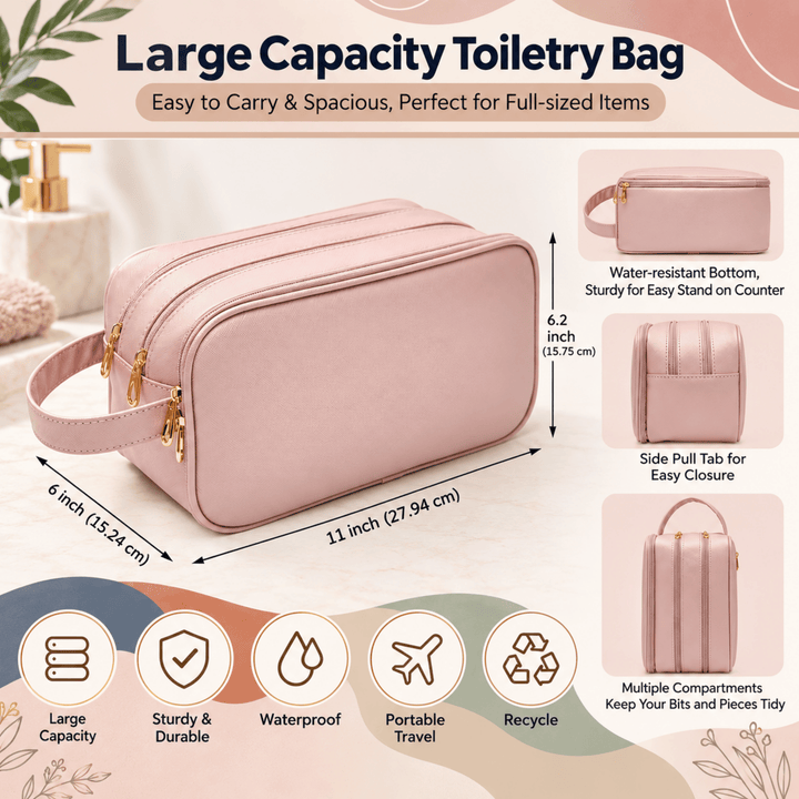 Personalized Large Travel Toiletry Bag – Full Color Custom Print