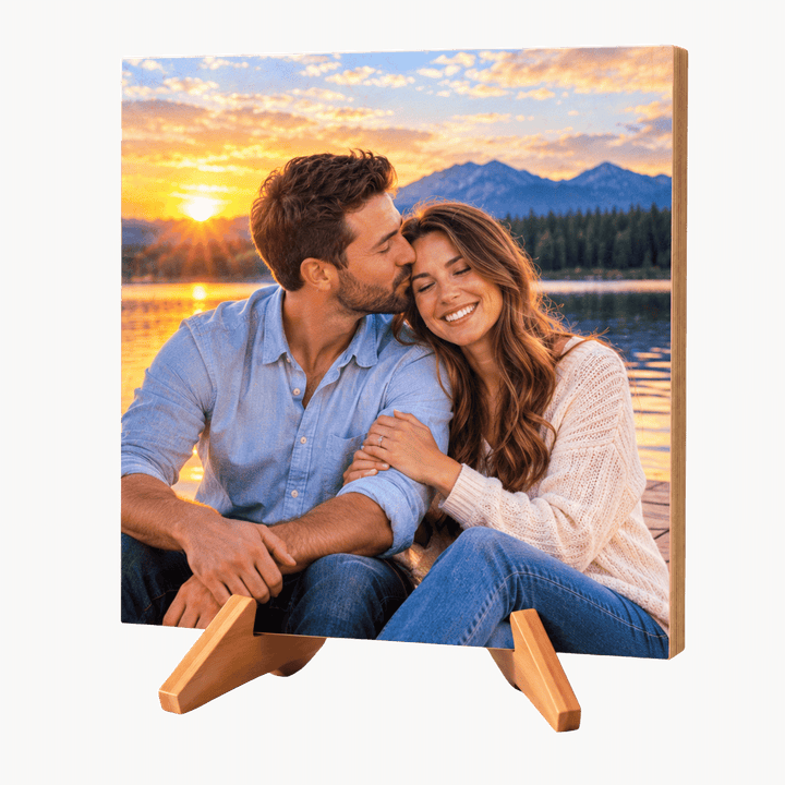 Personalized Photo on Baltic Birch Wood Block – Premium Matte Finish, 3/4" Thick, Ready to Hang