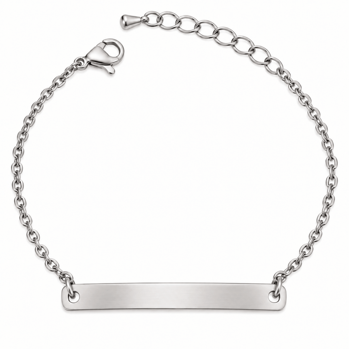 Personalized Engraved Long Bar Bracelet | Custom Name &amp; Message
