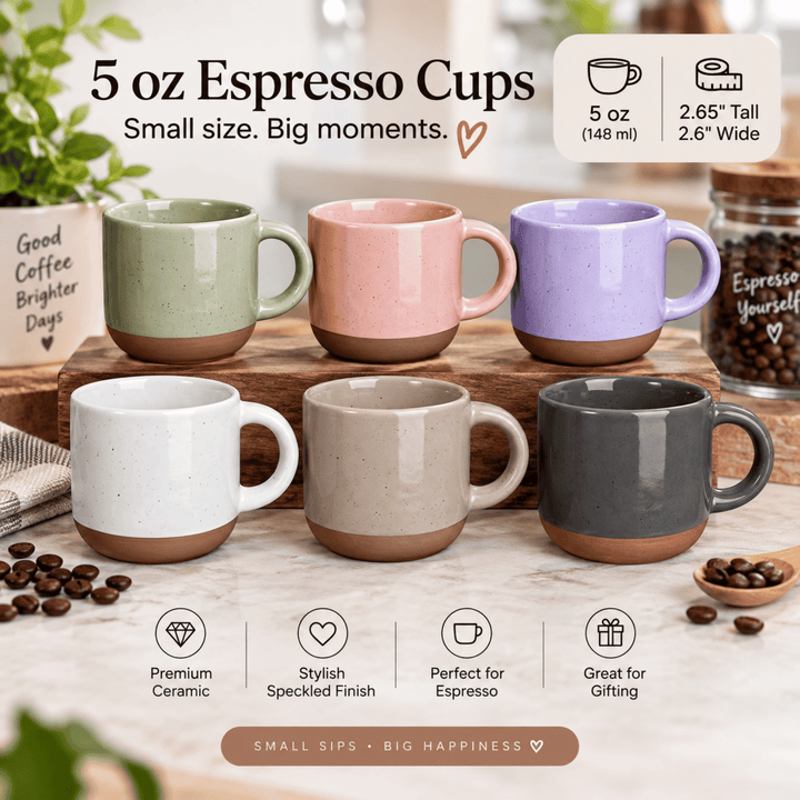 Personalized 5 oz Ceramic Espresso Cup with Handle – Full Color UV Print