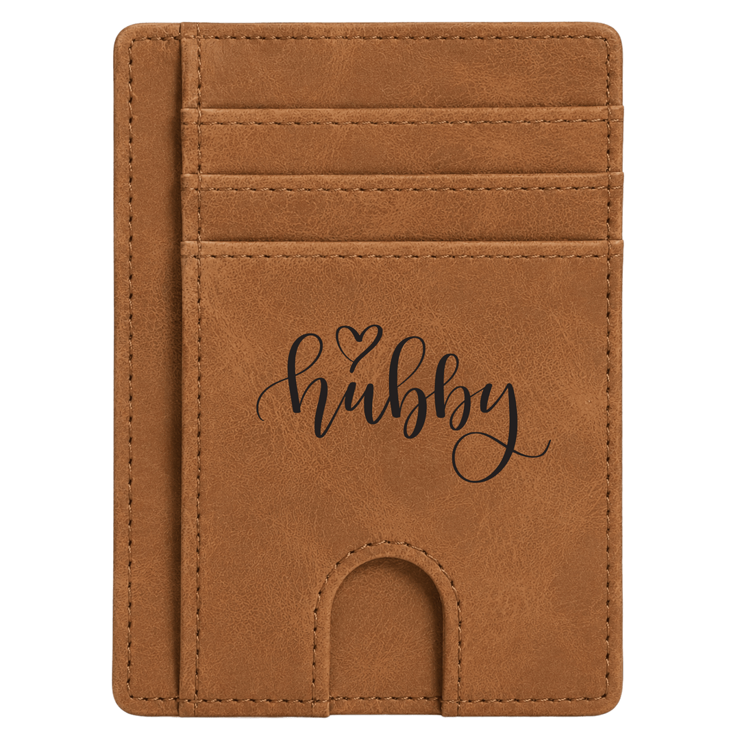 Personalized RFID Minimalist Wallet For Men | Custom Laser Engraved Leatherette Card Holder