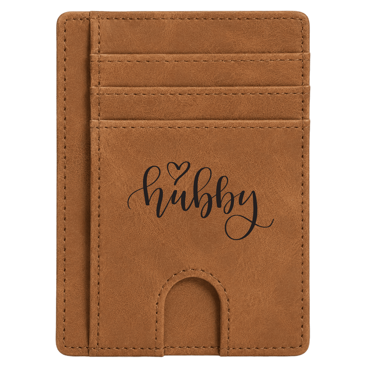 Personalized RFID Minimalist Wallet For Men | Custom Laser Engraved Leatherette Card Holder
