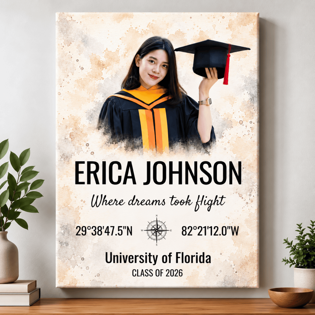 Custom Coordinates Milestone Canvas | Personalized Special Location Wall Art