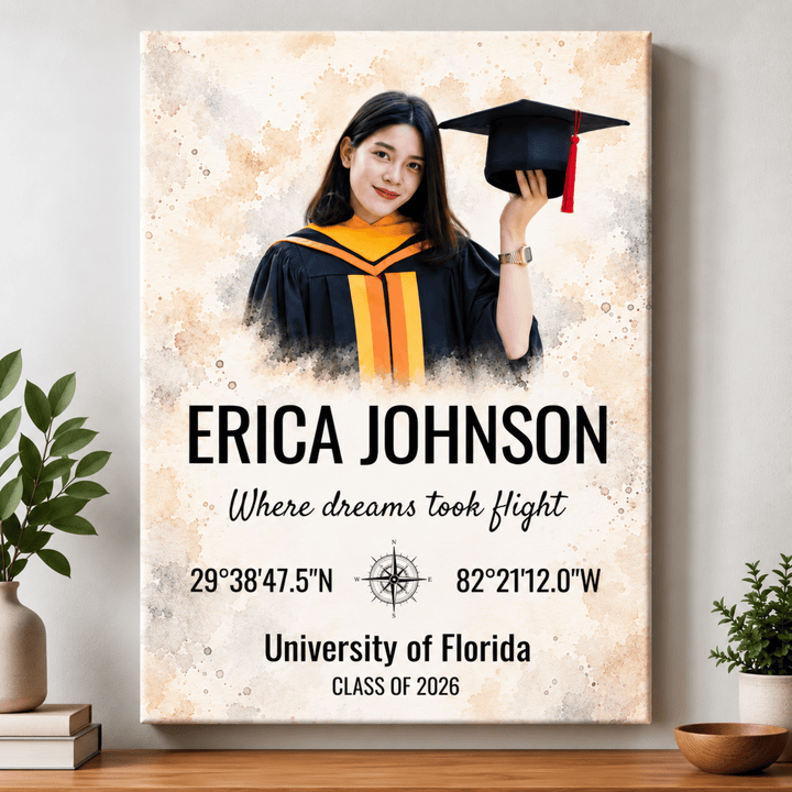 Custom Coordinates Milestone Canvas | Personalized Special Location Wall Art
