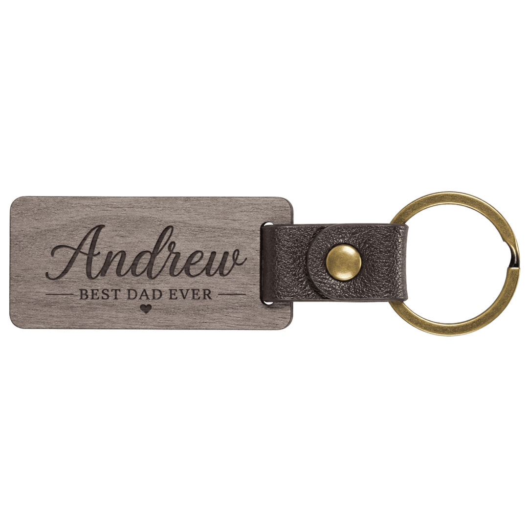 Personalized Wooden &amp; Leather Keychains | Custom Laser Engraved