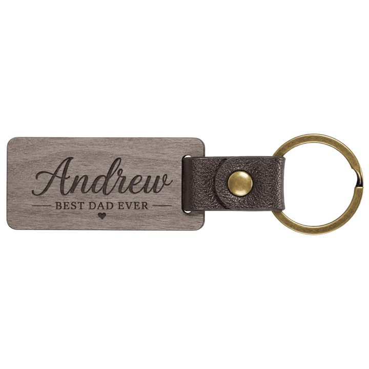 Personalized Wooden &amp; Leather Keychains | Custom Laser Engraved