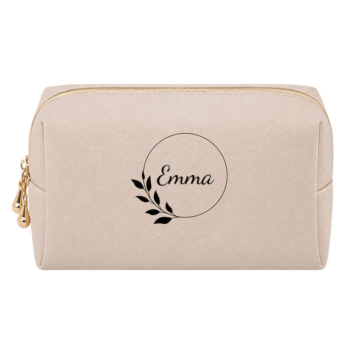 Personalized Makeup Bag | Laser Engraved PU Leather Cosmetic Pouch