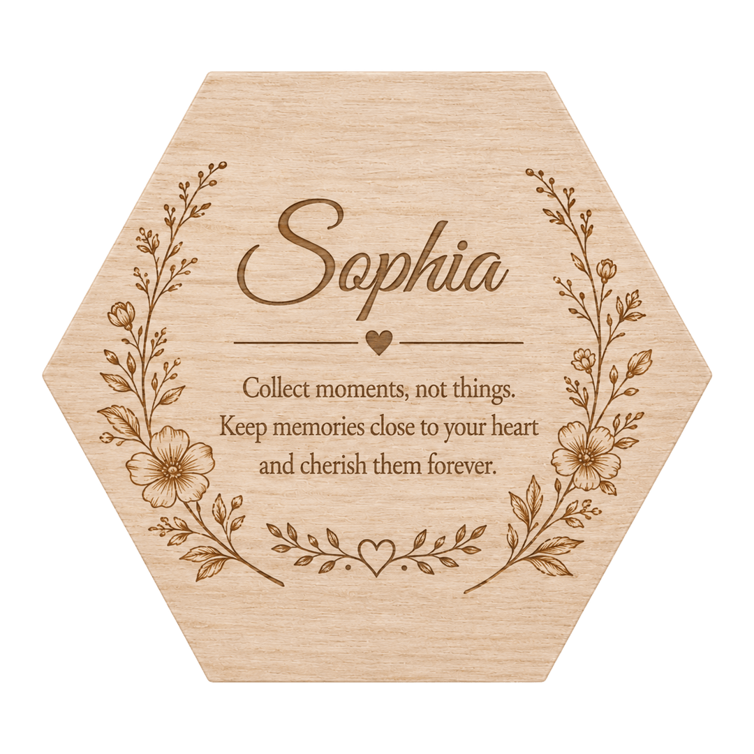 Personalized Wooden Keepsake Box – Custom Laser Engraved Memory &amp; Jewelry Box