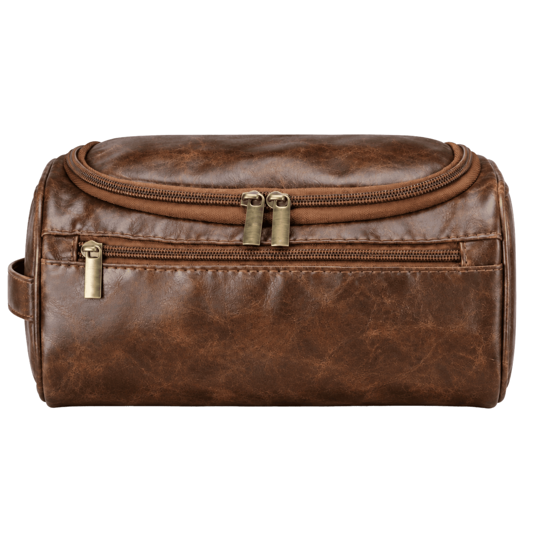 Personalized Faux Leather Toiletry Bag – Custom Travel Dopp Kit for Men &amp; Women