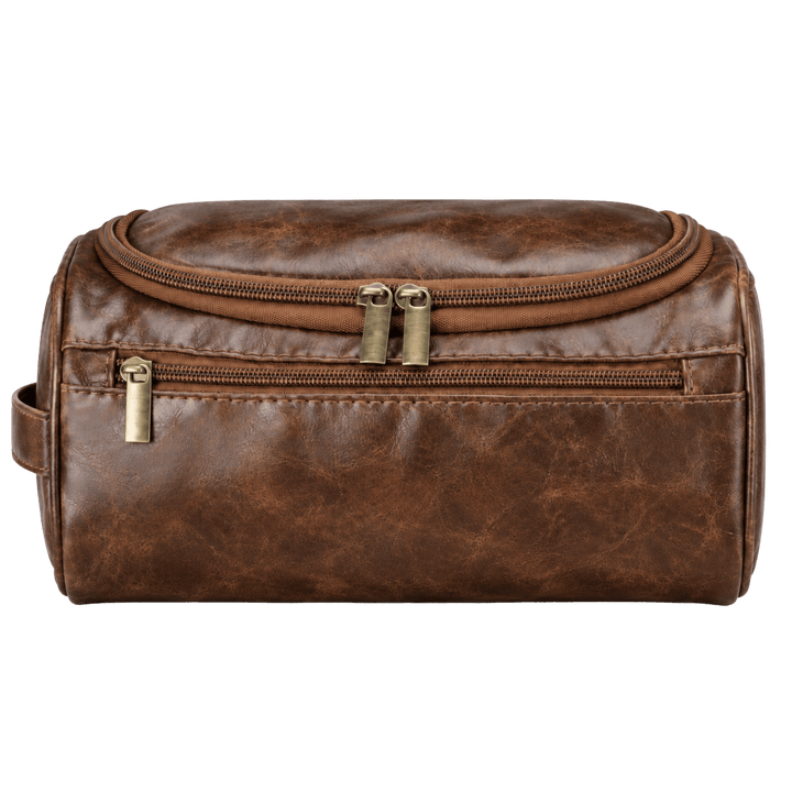 Personalized Faux Leather Toiletry Bag – Custom Travel Dopp Kit for Men &amp; Women