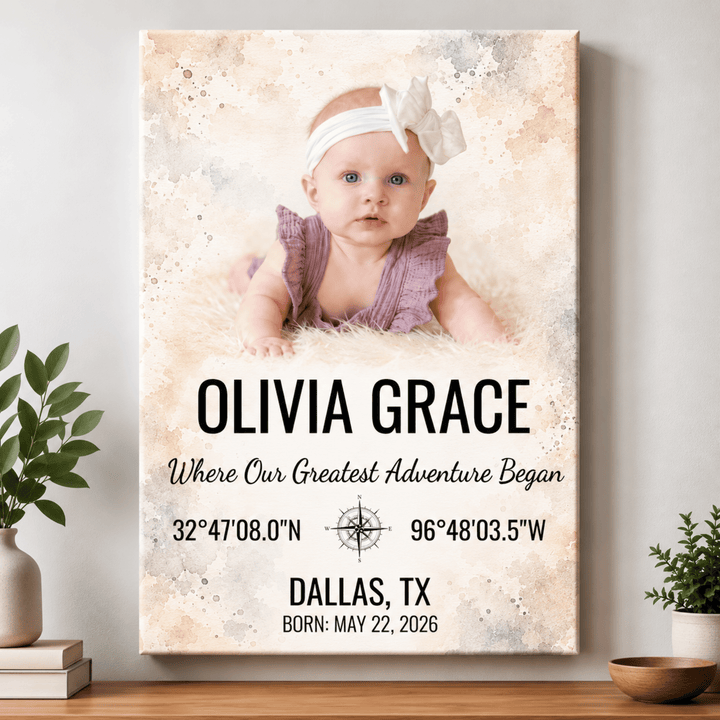 Custom Coordinates Milestone Canvas | Personalized Special Location Wall Art
