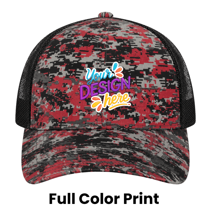 Personalized Port Authority Digi Camo Snapback Trucker Cap – Custom Full Color DTF Printed Hat