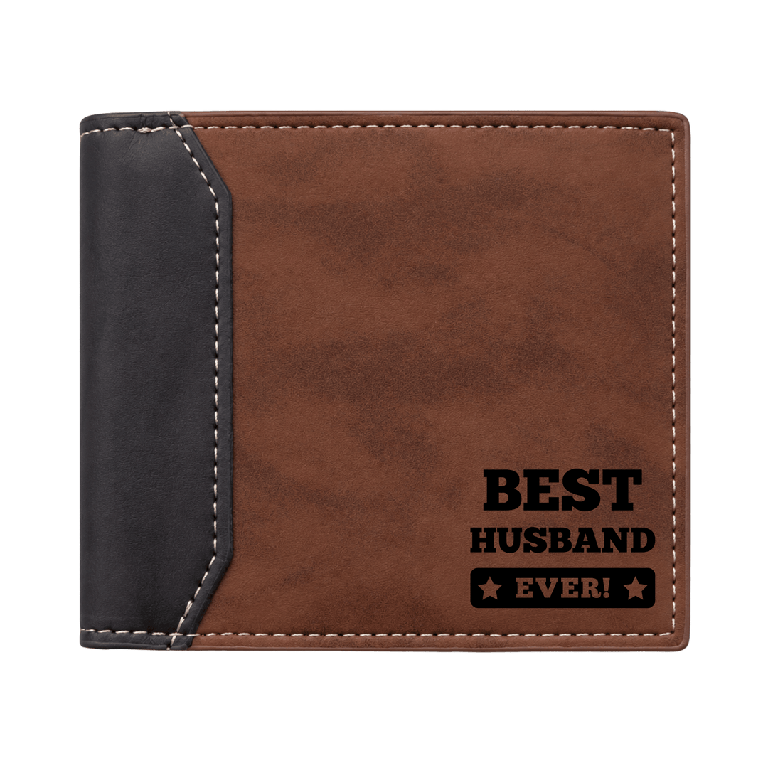 Personalized Leather Wallet | Custom Laser Engraved Bifold Wallet