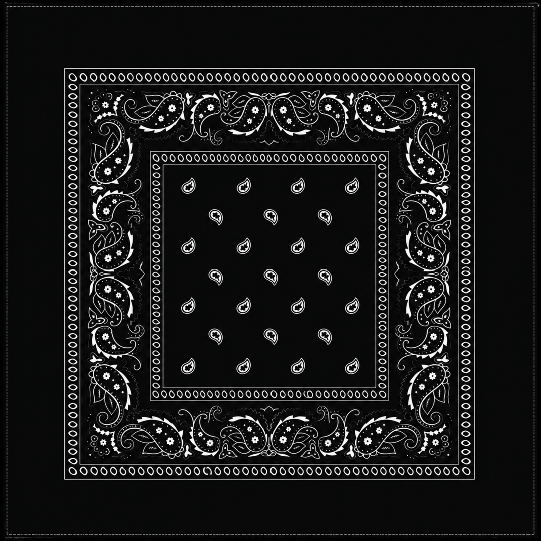 Personalized 100% Cotton Paisley Bandana – Custom Full Color DTF Printed Bandana (22" x 22")