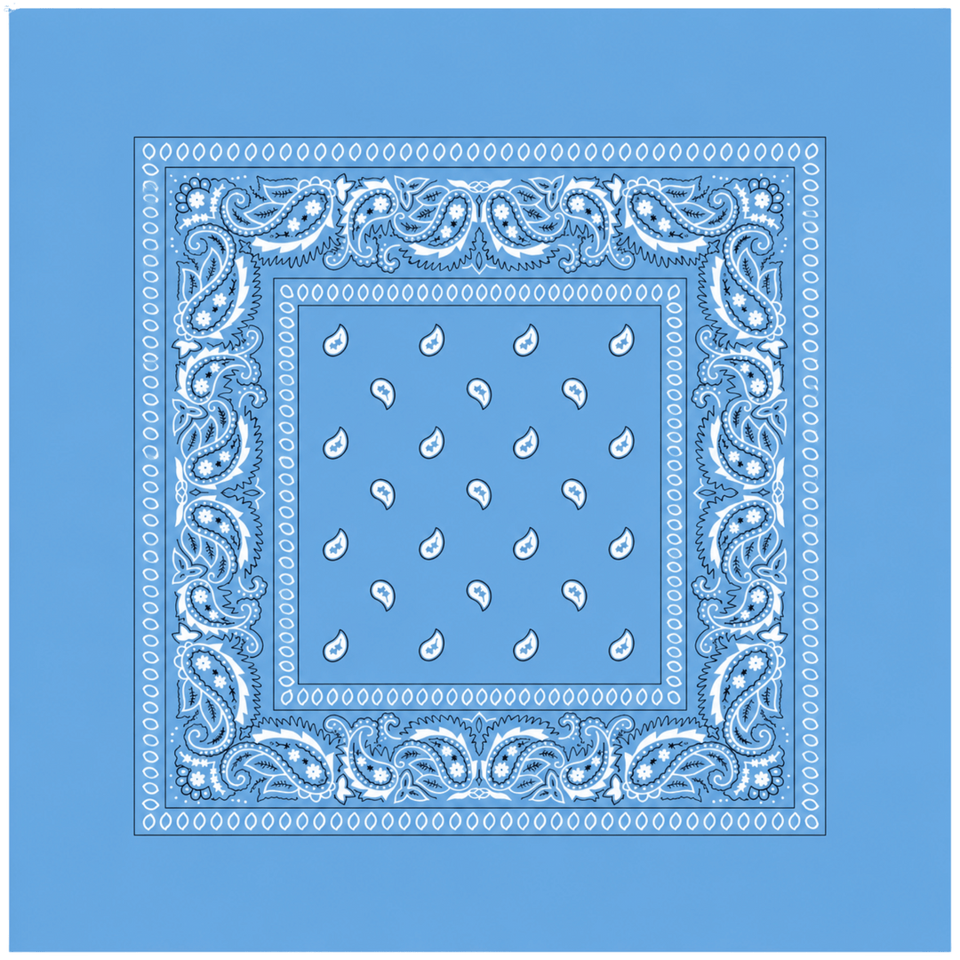 Personalized 100% Cotton Paisley Bandana – Custom Full Color DTF Printed Bandana (22" x 22")