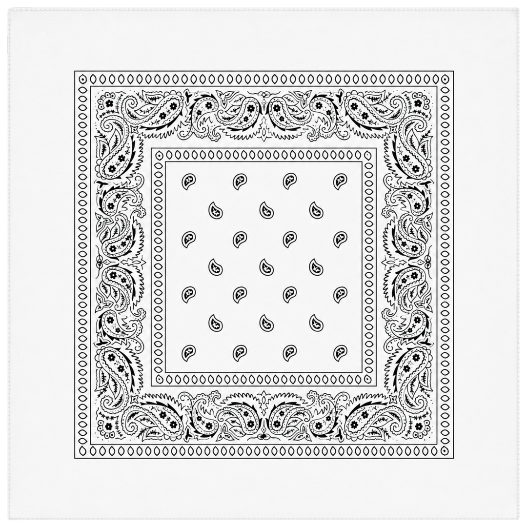 Personalized 100% Cotton Paisley Bandana – Custom Full Color DTF Printed Bandana (22" x 22")
