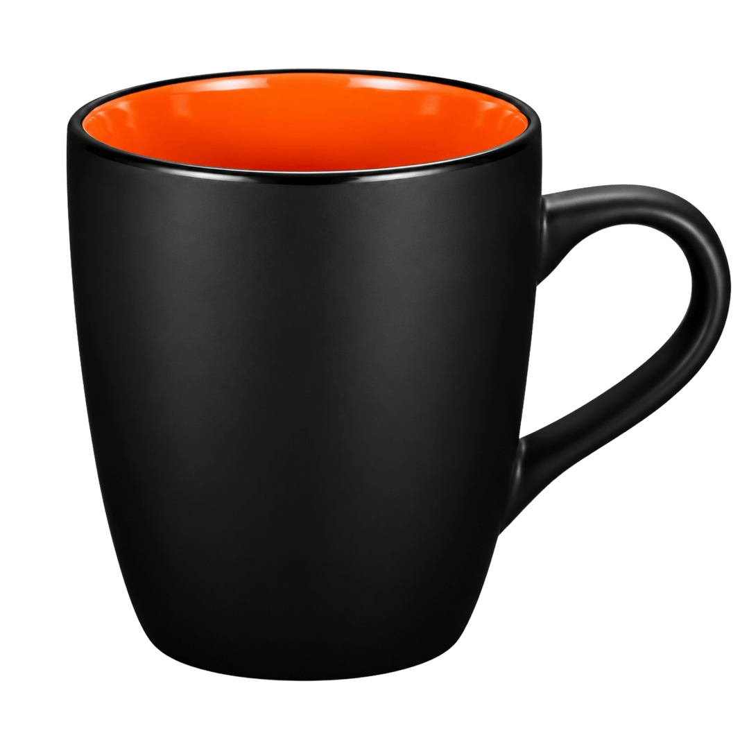 Personalized 12 oz Matte Black Ceramic Mug – Color Interior, Full-Color UV Printed Coffee Cup