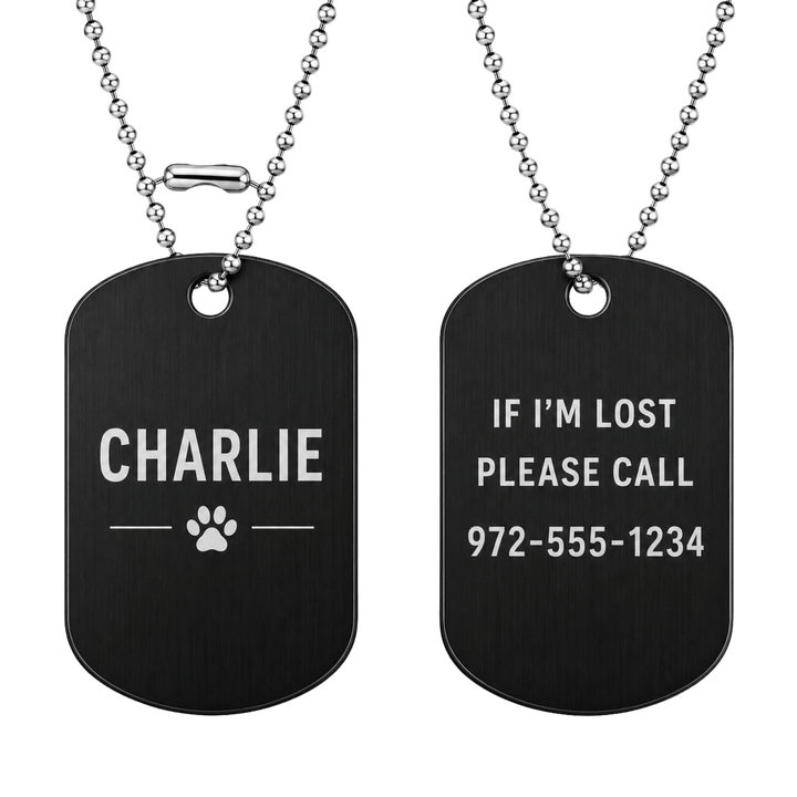 Personalized Laser Engraved Aluminum Dog Tags with Stainless Steel Chains – Laser Engraved Personalized Tags for Pets, Luggage, Keychains &amp; DIY Crafts