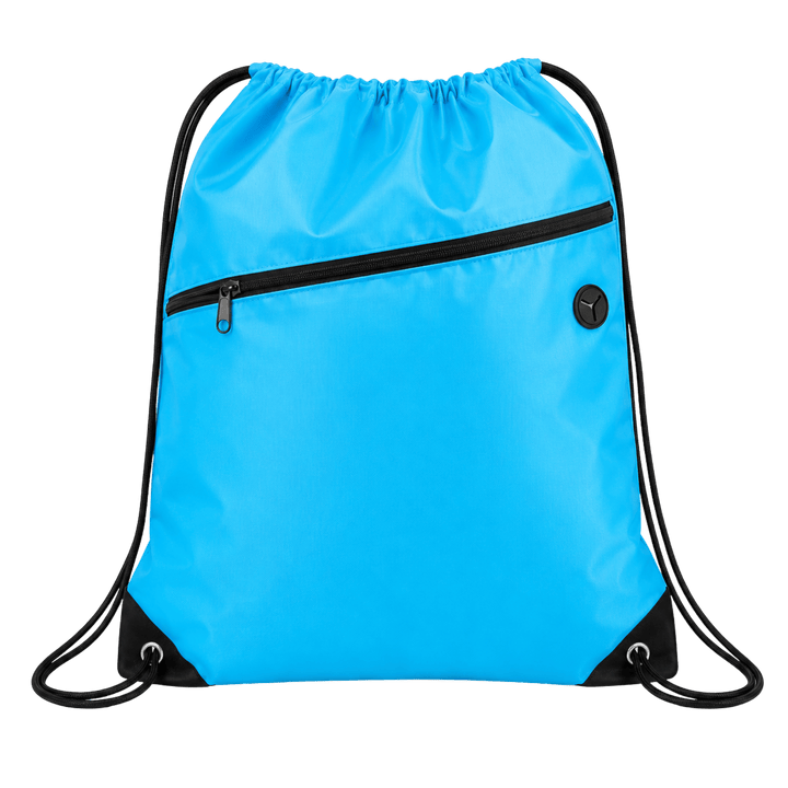 Personalized Oxford Drawstring Backpack with Laser Engraved Leather Patch