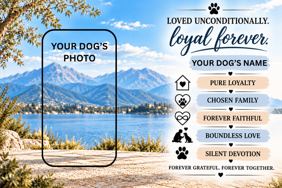 Personalized Dog Portrait Canvas | Custom Dog Photo &amp; Name Wall Art