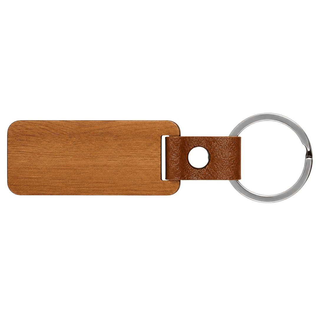 Personalized Wooden &amp; Leather Keychains | Custom Laser Engraved