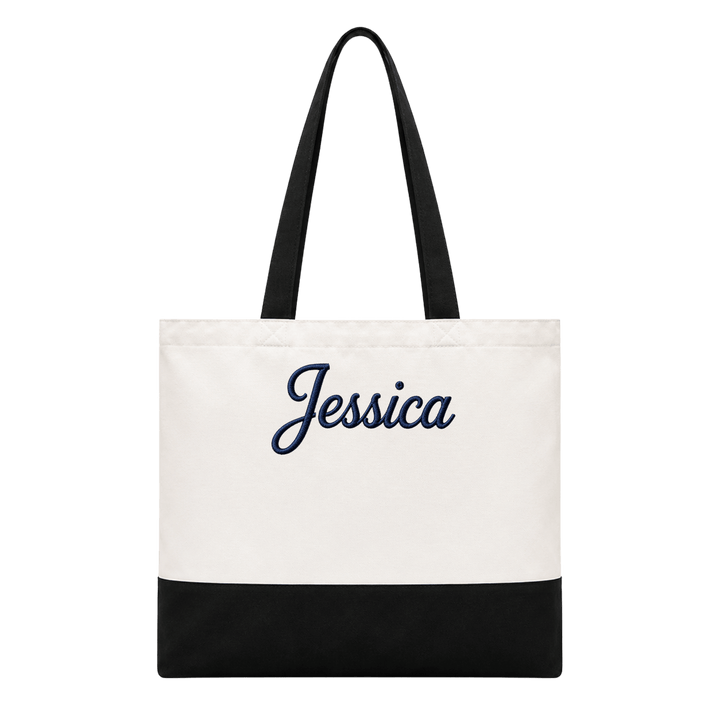 Personalized Embroidered Canvas Tote Bag | Custom Text, Monogram &amp; Initials