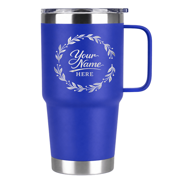 Personalized Laser Engraved 20 oz Insulated Tumbler with Handle