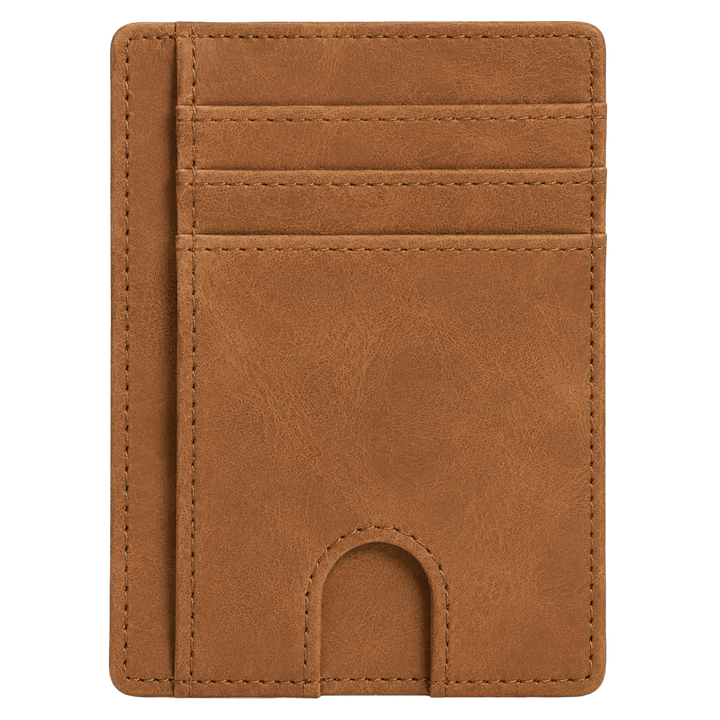 Personalized RFID Minimalist Wallet For Men | Custom Laser Engraved Leatherette Card Holder