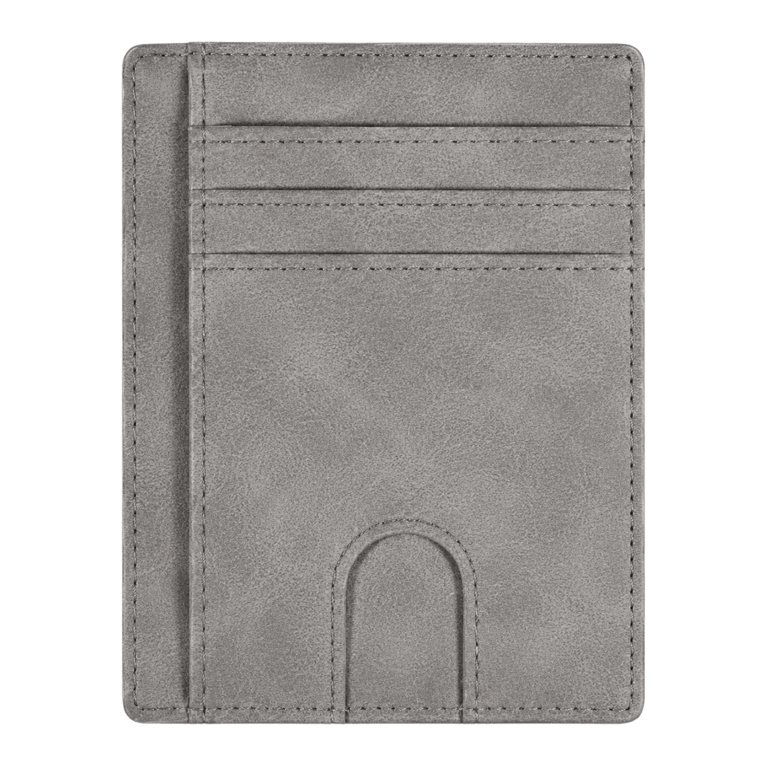 Personalized RFID Minimalist Wallet For Men | Custom Laser Engraved Leatherette Card Holder