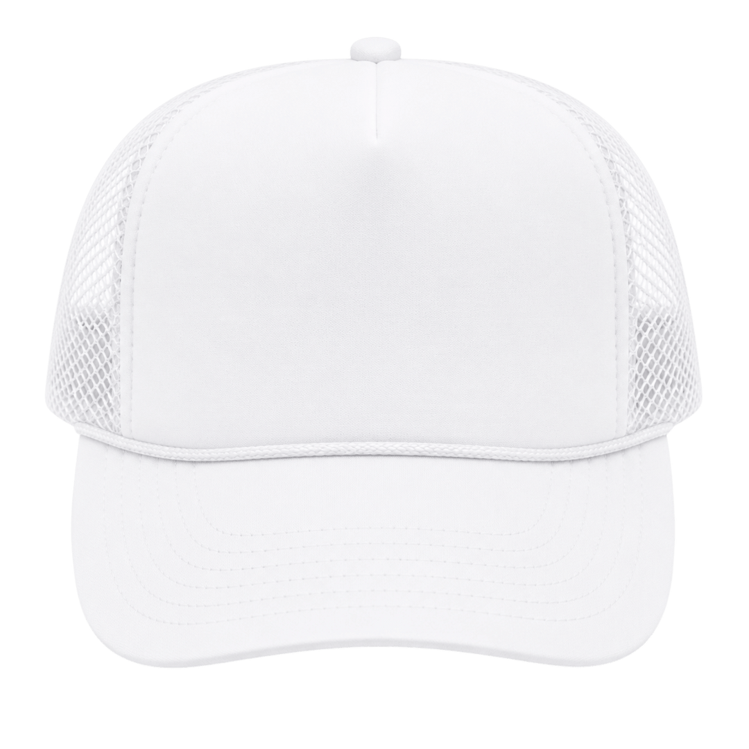 Personalized OTTO CAP 5-Panel Mid Profile Mesh Back Trucker Hat – Custom Laser Engraved Leatherette Patch Snapback
