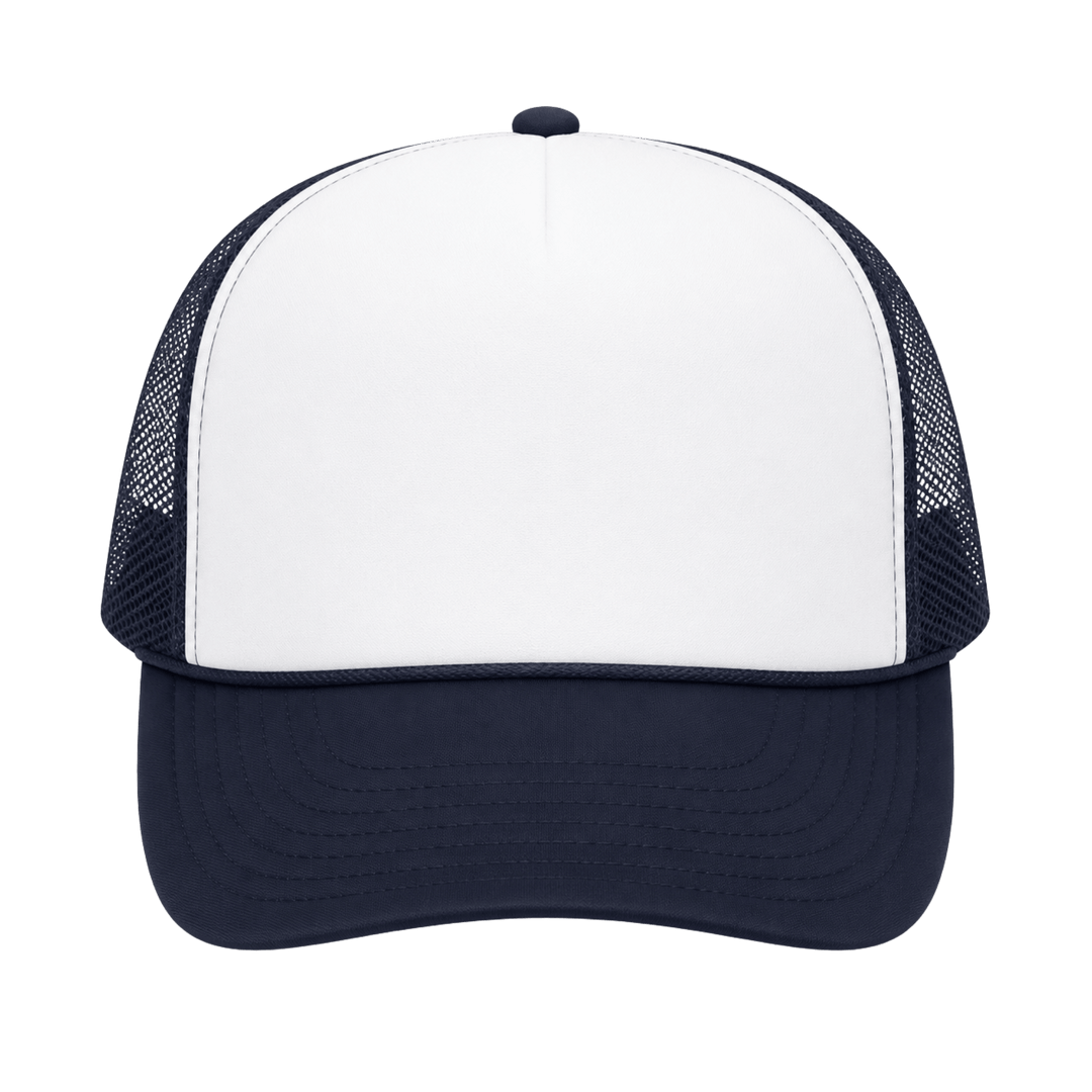 Personalized OTTO CAP 5-Panel Mid Profile Mesh Back Trucker Hat – Custom Laser Engraved Leatherette Patch Snapback