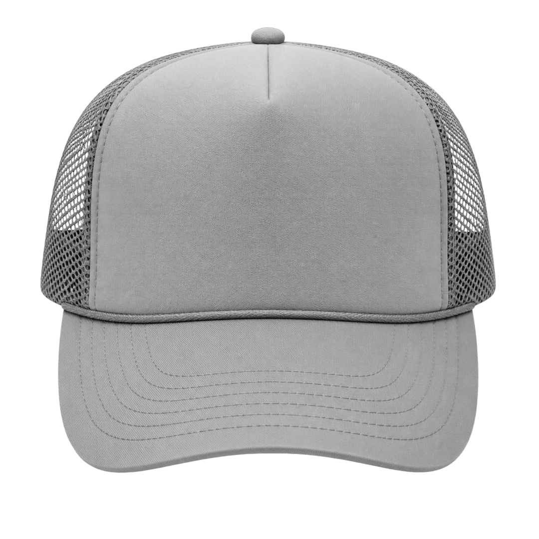 Personalized OTTO CAP 5-Panel Mid Profile Mesh Back Trucker Hat – Custom Laser Engraved Leatherette Patch Snapback