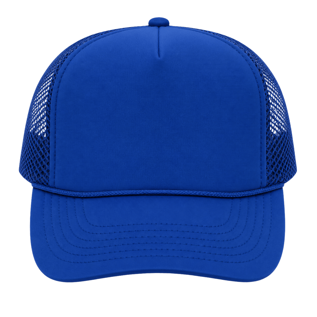 Personalized OTTO CAP 5-Panel Mid Profile Mesh Back Trucker Hat – Custom Laser Engraved Leatherette Patch Snapback