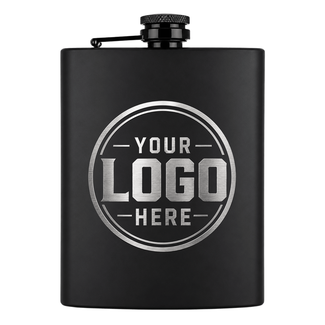 Personalized Laser Engraved Stainless Steel Whiskey Flask 8 oz