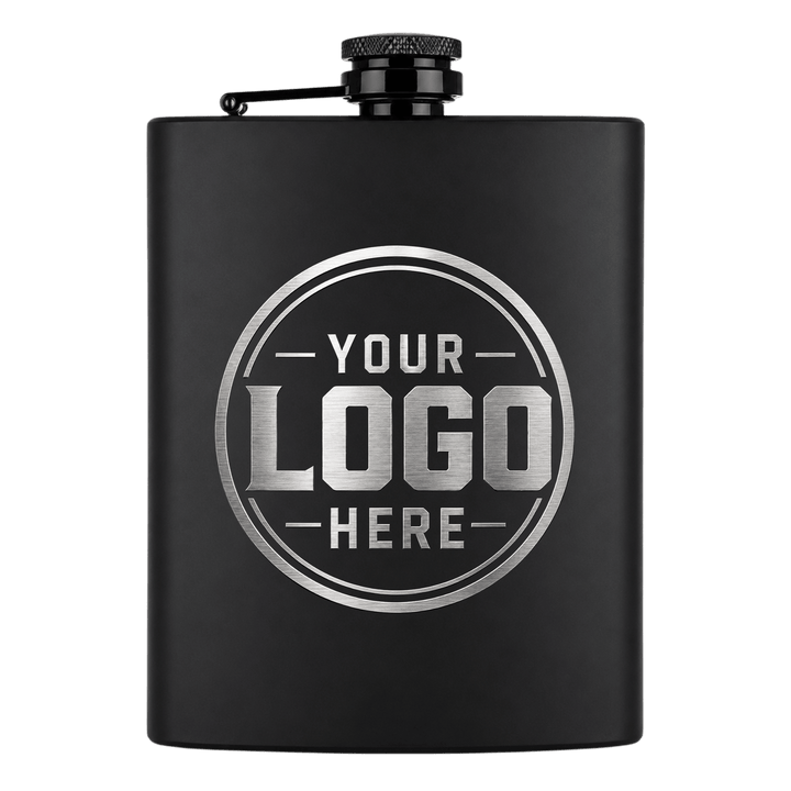 Personalized Laser Engraved Stainless Steel Whiskey Flask 8 oz