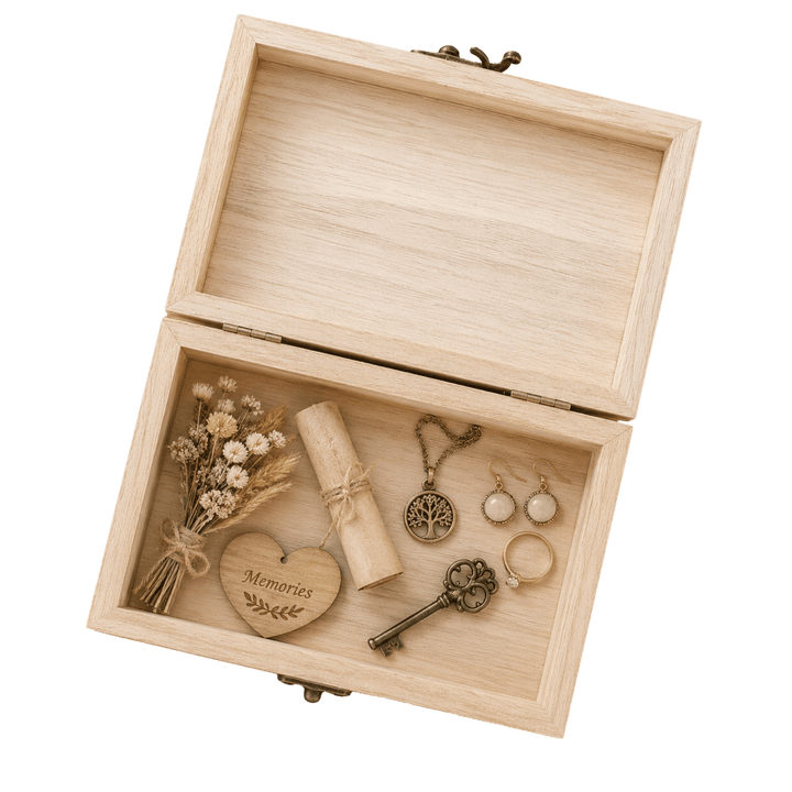 Personalized Wooden Keepsake Box – Custom Laser Engraved Memory &amp; Jewelry Box