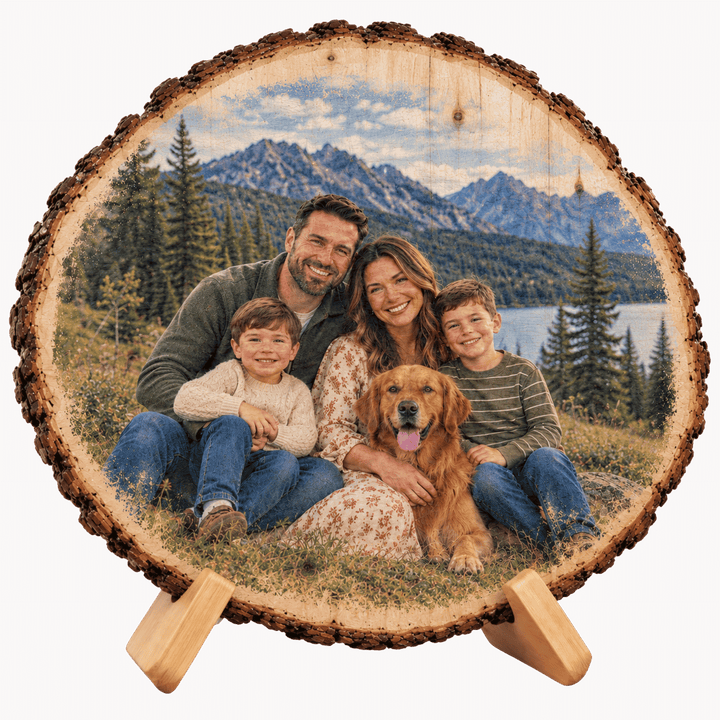 Personalized Oval Wood Photo Plaque | Full Color UV Print | Natural Basswood