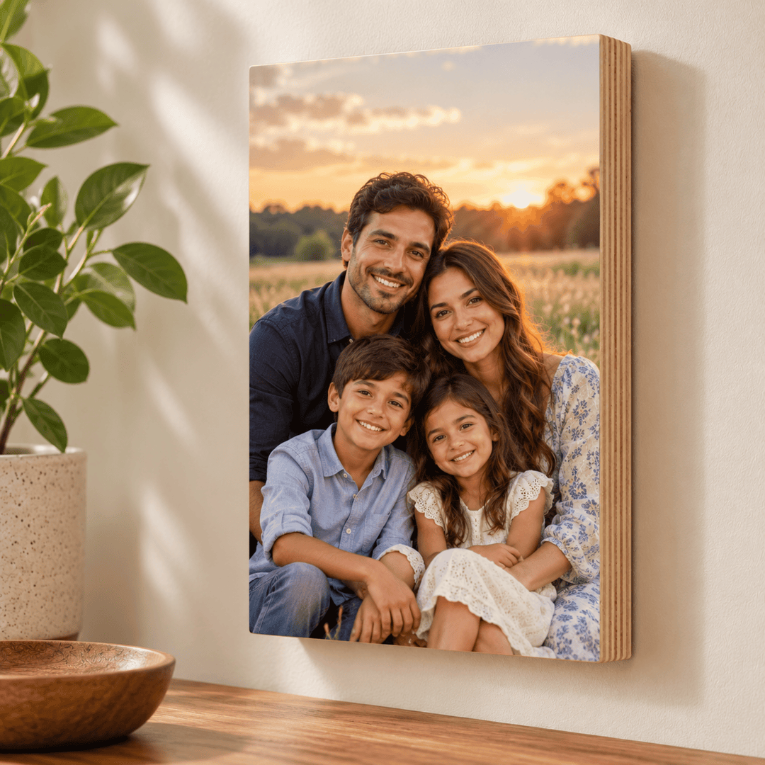 Personalized Photo on Baltic Birch Wood Block – Premium Matte Finish, 3/4" Thick, Ready to Hang