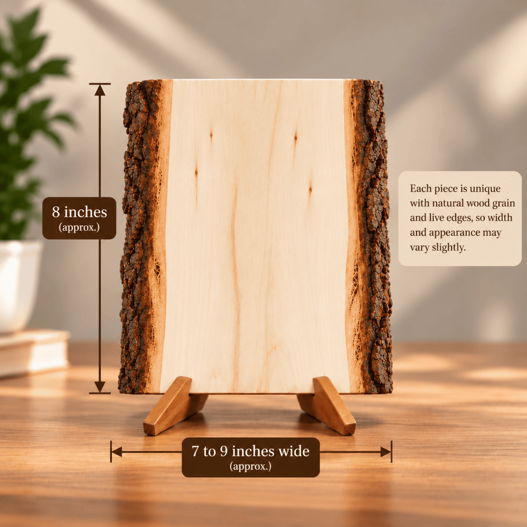 Personalized Rectangle Wood Photo Plaque | Laser Engraved | Natural Basswood