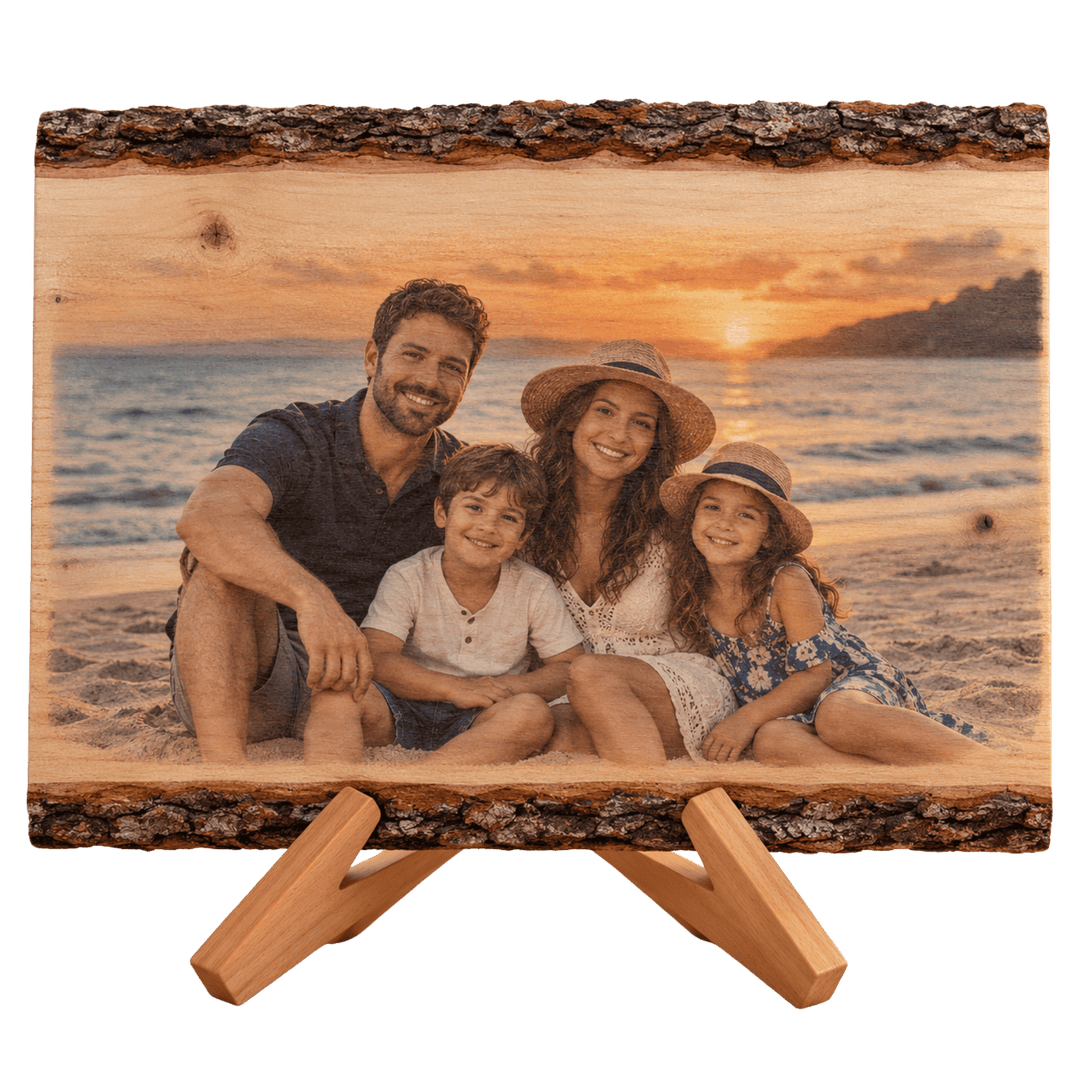 Personalized Rectangle Wood Photo Plaque | Full Color UV Print | Natural Basswood