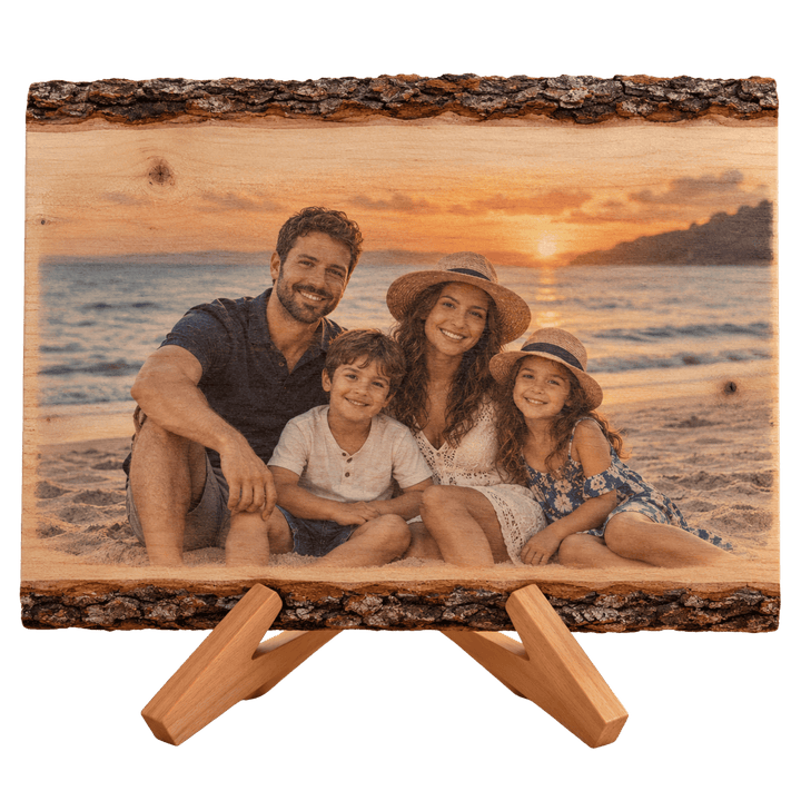 Personalized Rectangle Wood Photo Plaque | Full Color UV Print | Natural Basswood